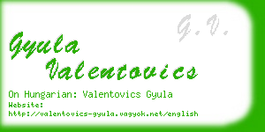 gyula valentovics business card